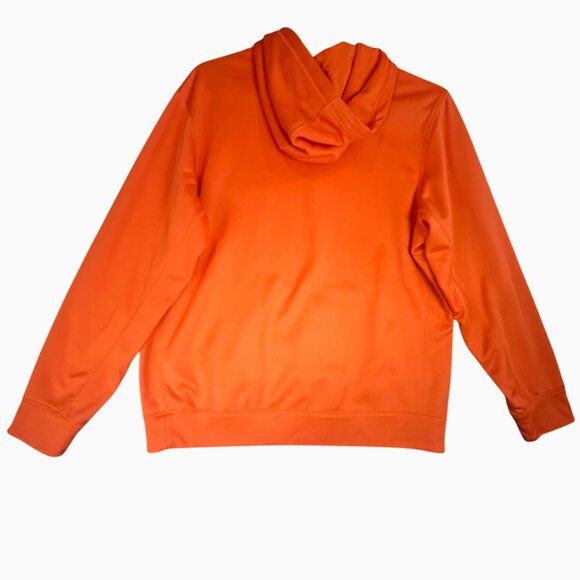 Nike Mens XL Therma-Fit Orange Pullover Hoodie Pockets Draw String Fleece Lined - Picture 2 of 11